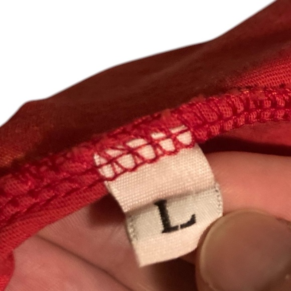 3/$15 Vintage Y2K 2000’s Floral Cross Embellished Red Dress Bling Women’s Large - Picture 9 of 9